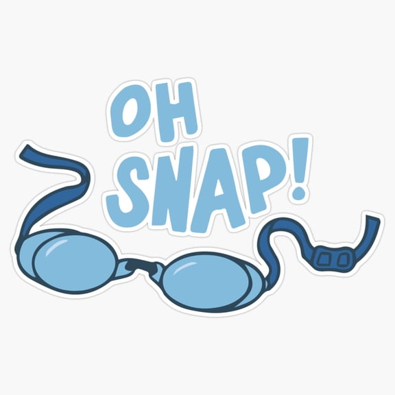 Oh Snap Broken Goggles Swim Meet Athlete Humor Sticker