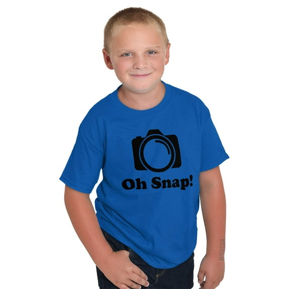 Oh Snap Camera Snapshot Cute Hobby Crewneck T Shirts Boy Girl Teen Brisco Brands L