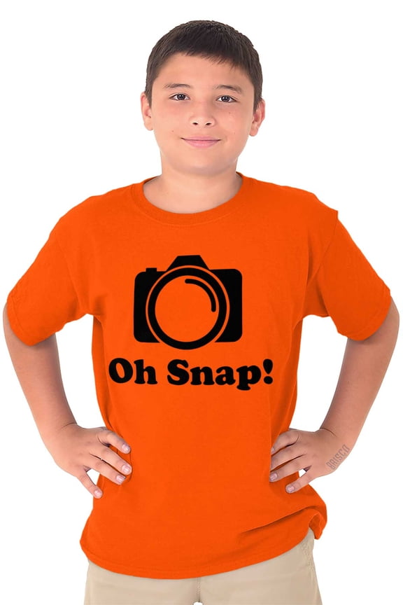Oh Snap Camera Snapshot Cute Hobby Crewneck T Shirts Boy Girl Teen Brisco Brands M
