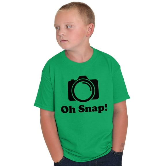 Oh Snap Camera Snapshot Cute Hobby Crewneck T Shirts Boy Girl Teen Brisco Brands XS