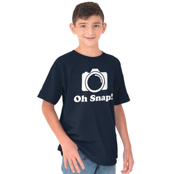 Oh Snap Camera Snapshot Cute Hobby Crewneck T Shirts Boy Girl Teen Brisco Brands X