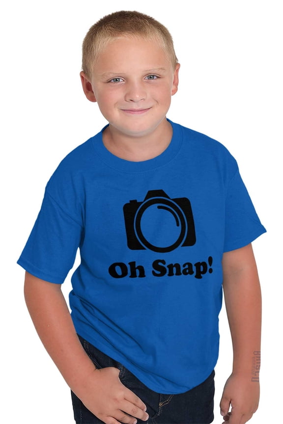 Oh Snap Camera Snapshot Cute Hobby Crewneck T Shirts Boy Girl Teen Brisco Brands X