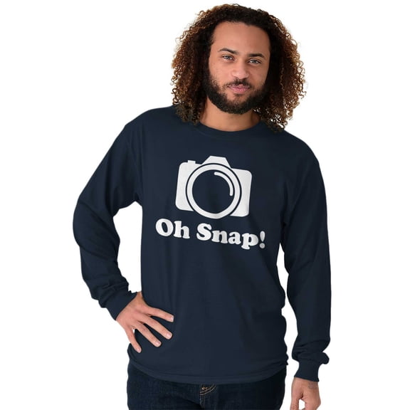 Oh Snap Camera Snapshot Cute Hobby Plus Size Long Sleeve Graphic Tee Shirt Brisco Brands 2X