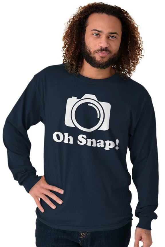 Oh Snap Camera Snapshot Cute Hobby Plus Size Long Sleeve Graphic Tee Shirt Brisco Brands 2X