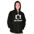 thumbnail image 1 of Oh Snap Camera Snapshot Cute Hobby Unisex Fleece Graphic Zip Up Hoodie Brisco Brands 2X, 1 of 5
