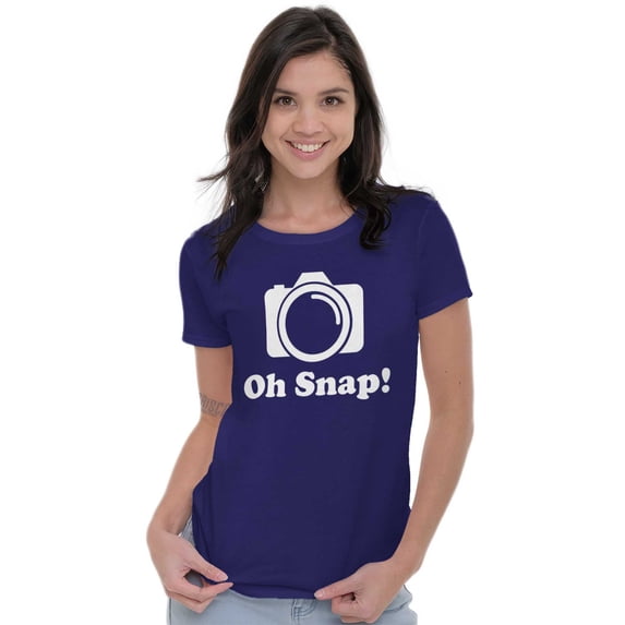 Oh Snap Camera Snapshot Cute Hobby Womens Fitted Plus Size Graphic Tee Brisco Brands 3X