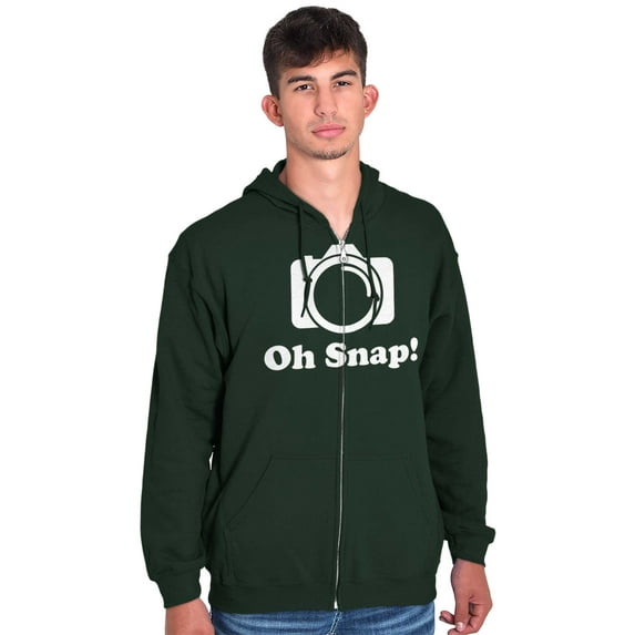 Oh Snap Camera Snapshot Cute Hobby Zip Up Hoodie Men's Women's Brisco Brands M
