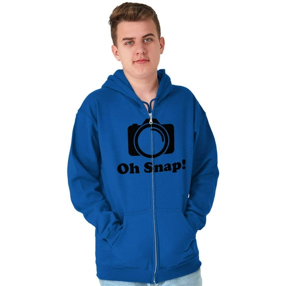 Oh Snap Camera Snapshot Cute Hobby Zip Up Hoodie Men's Women's Brisco Brands M