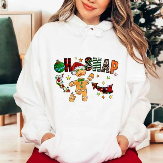 Oh Snap Funny Gingerbread Christmas Family Matching Unisex Hoodie up to 5XL