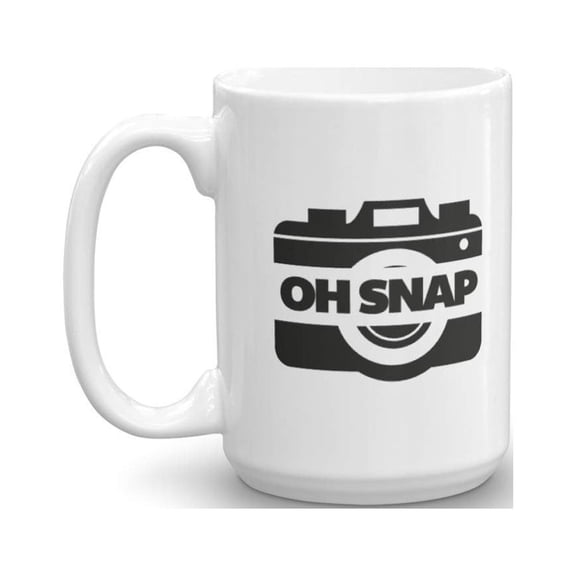 Oh, Snap! Funny Pun Camera Themed Coffee & Tea Gift Mug Cup For Men & Women Photographers (15oz)
