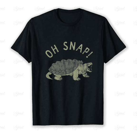 Oh Snap Funny Sarcastic Snapping Turtle Animal Pun Joke Cool Unisex T-Shirt, up to size 5XL
