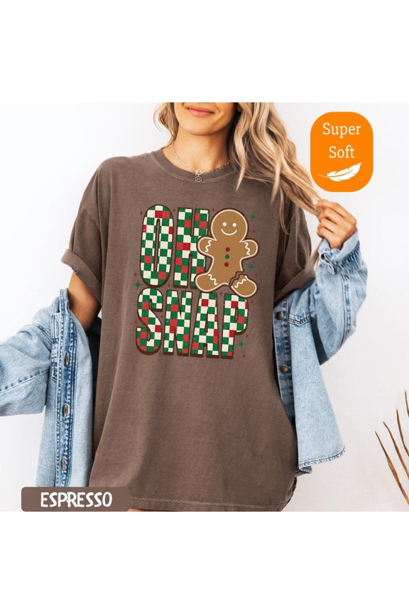 Oh Snap Gingerbread Checkered T-Shirt All Size S-3XL