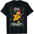 thumbnail image 1 of Oh Snap Gingerbread Man Christmas Xmas Cookie Baking Funny T-Shirt Shirts, 1 of 3