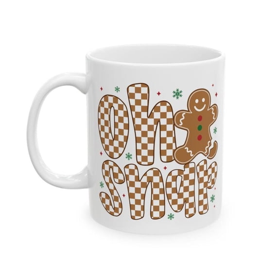 Oh Snap Gingerbread Mug Funny Christmas 11oz Holiday Coffee Cup