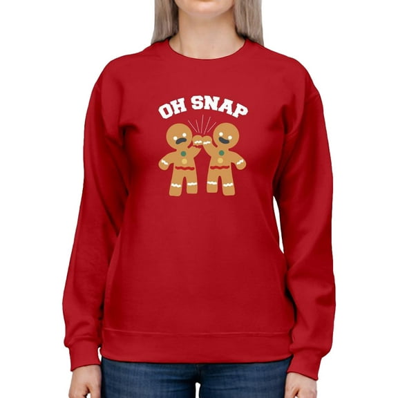 Oh Snap! Gingerbread Sweatshirt Women -Smartprints Designs, Female 5X-Large