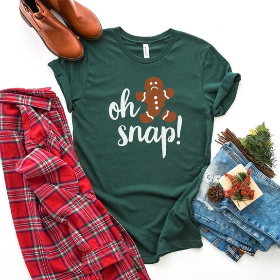 Oh Snap Gingerbread T-Shirt, Funny Christmas Shirt, Holiday Graphic Tee, Funny Holiday Shi