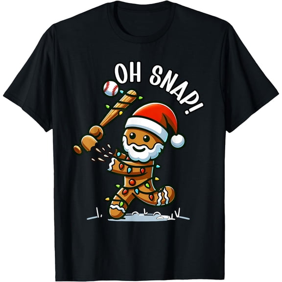Oh Snap Gingerbreadman Krismast Baseball T-Shirt
