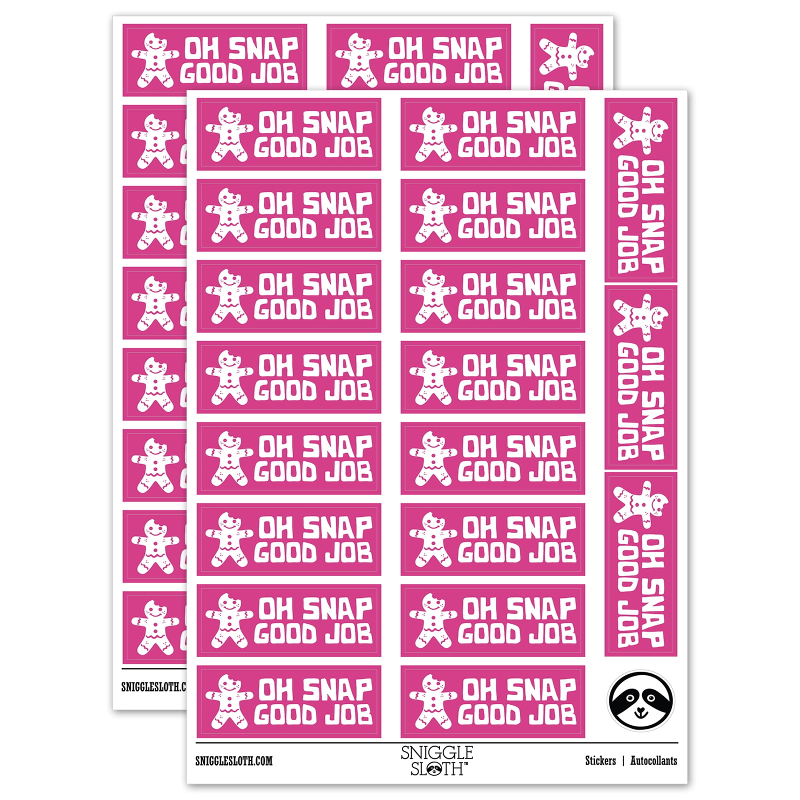 Snaps Good Work Oh Snap Good Job Gingerbread Christmas Teacher Student School Sticker ...