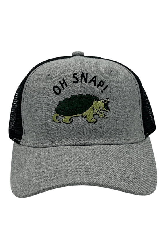 Oh Snap Hat Funny Sarcastic Snapping Turtle Graphic Novelty Cap