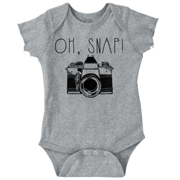 Oh Snap Photography Lover Romper Boys or Girls Infant Baby Brisco Brands 12M
