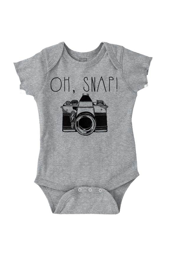 Oh Snap Photography Lover Romper Boys or Girls Infant Baby Brisco Brands 12M