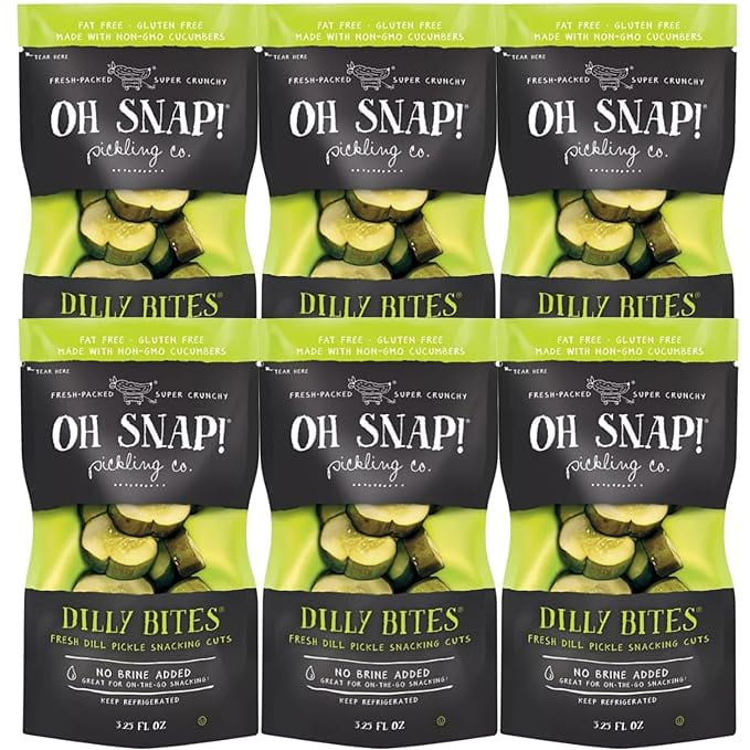 Oh Snap! Pickling Co., Dilly Bites Fresh Dill Pickle Snacking Cuts, 3.5