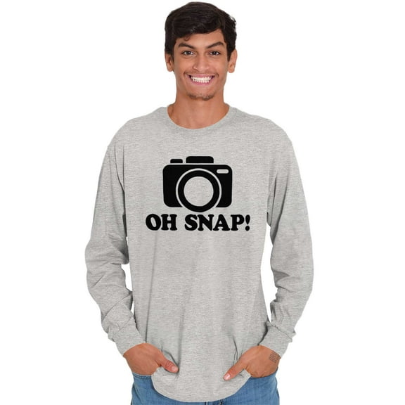 Oh Snap Shot Photography Photographer Plus Size Long Sleeve Graphic Tee Shirt Brisco Brands 3X