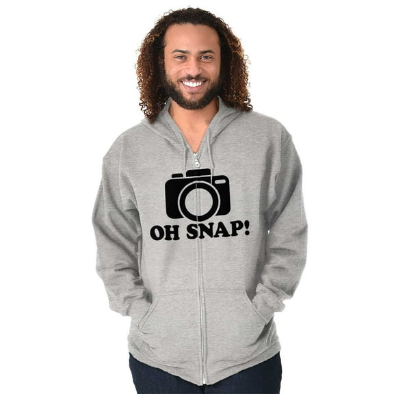 Oh Snap Shot Photography Photographer Unisex Fleece Graphic Zip Up Hoodie Brisco Brands 4X
