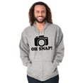 thumbnail image 1 of Oh Snap Shot Photography Photographer Unisex Fleece Graphic Zip Up Hoodie Brisco Brands 5X, 1 of 5