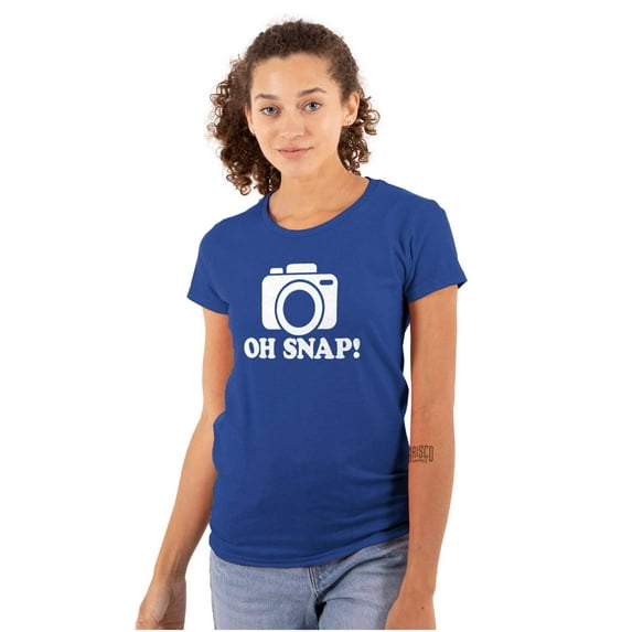 Oh Snap Shot Photography Photographer Womens Slim Fit Graphic Tee Brisco Brands X