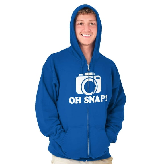 Oh Snap Shot Photography Photographer Zip Up Hoodie Men's Women's Brisco Brands X