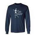 thumbnail image 1 of Oh Snap Skeleton Sarcastic Novelty Gift Idea Adult Humor Funny Men's Long Sleeve Shirts, 1 of 3