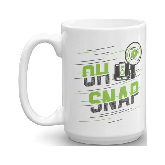 Oh, Snap! White Ceramic Vintage Camera Coffee & Tea Gift Mug Cup For A Photographer & Photography Enthusiast (15oz)