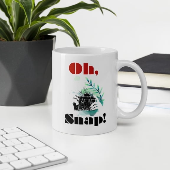 Oh, Snap! mera Mug - Ounce White Ceramic Coffee Or Tea Mug - Gift Photographer - Photography Cup - Cistmas Present.