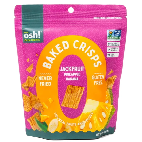 Oh So Healthy! Baked Fruit Crisps Chips Jackfruit Pineapple Banana (24x1.41oz)