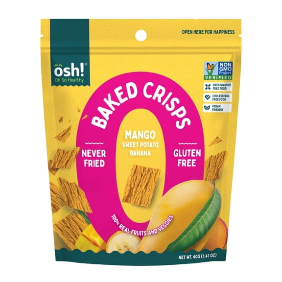 Oh So Healthy Baked Fruit Crisps Chips Mango Sweet Potato Banana (24x1.41oz)