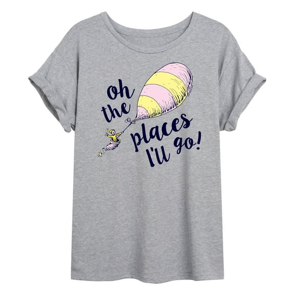 Dr. Seuss - Oh The Places I'll Go Balloon - Women's Oversized T-Shirt