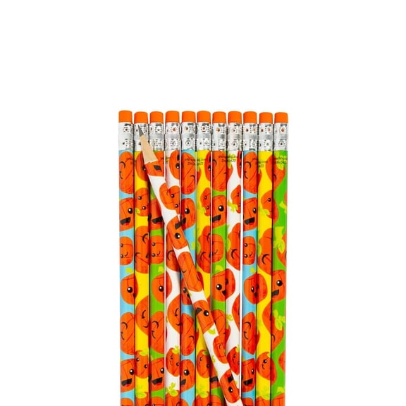 7 1/2" Bulk 72 Pc. Fall Happy Pumpkins Pencil Assortment