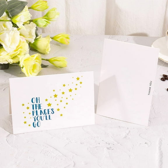 Oh, The Places You'll Go Greeting Card – Inspirational Design with Stars – Perfect for Graduation, Celebrations, or Encouragement – Includes Envelope