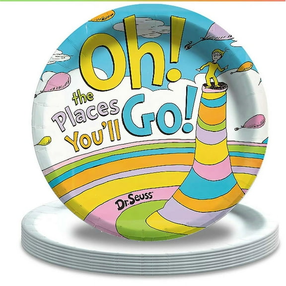 Oh The Places You'll Go Plates Party Supplies Birthday Decorations Tableware Disposable Dinnerware
