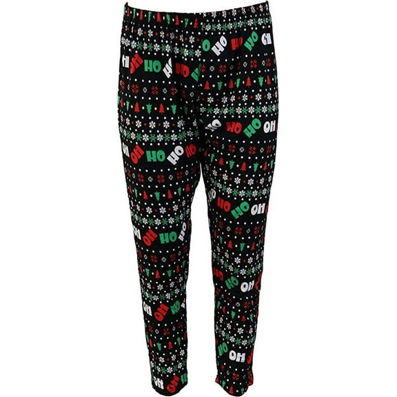 Oh What Fun Christmas Holiday Leggings - Ho Ho Ho Black - Large