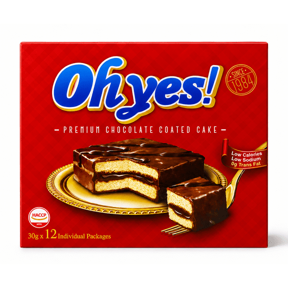 Oh Yes Chocolate Coated Cake, Individually Wrapped Snack Cakes, 12.7 oz, 12 Count