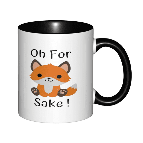 Oh for Sake Mugs With Black Handle Birthday Coffee Mugs Ceramic Tea Cups 11oz