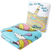 Oh the Places You'll Go Kids Throw and Pillow Set, 2-Piece Giftable Set, Dr. Seuss