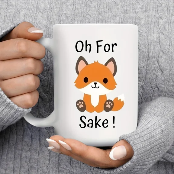 OhFor Fox Sake Design Ceramic Mug, Perfect Gift for Animal Lovers and Coffee Enthusias, Unique Collection, ID1eal for Any OcC1Asion