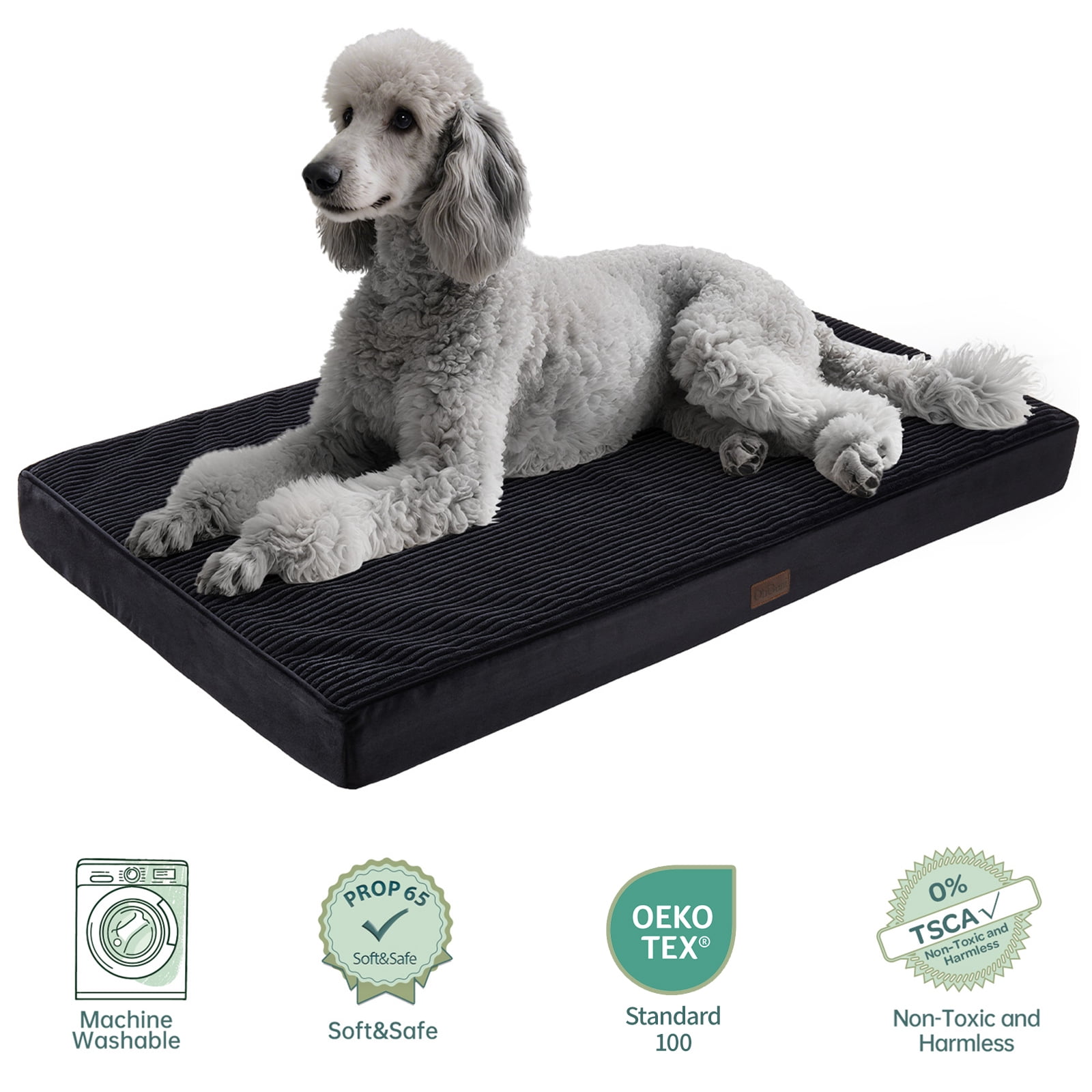Image showcasing OhGeni Orthopedic Extra Large Dog Bed 47in, Deluxe Pet Bed for Crates ...