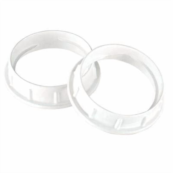 OhLectric 2 inch Aluminum Threaded Lamp Socket Ring for Medium Base Lighting Fixtures, Replacement Glass Shade Holder, White