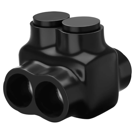 OhLectric Black Insulated Splice Connector with Slotted Allen Hex, 2-14" Wire Range | Pre-Filled Oxide Inhibitor Rubber Vinyl Coating | 2-Port Dual Entry Electrical Power Conductor, OL-31018