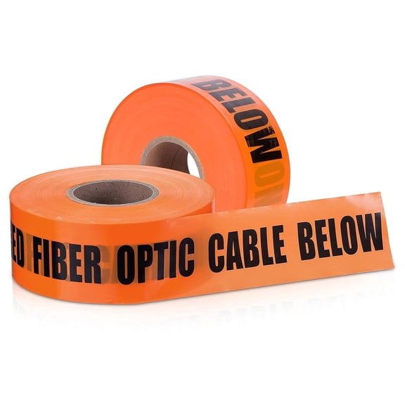 OhLectric Detectable Underground Warning Tape 4 Mil Polyethylene, Utility Marking Chemical Resistant Bright Orange 3 in x 1000 ft pack of 2 OL-42100