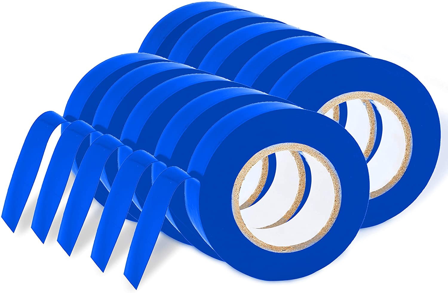 OhLectric Heavy Duty Flame Retardant Heat Resistant Vinyl Electrical Tape, Pack of 10, Blue